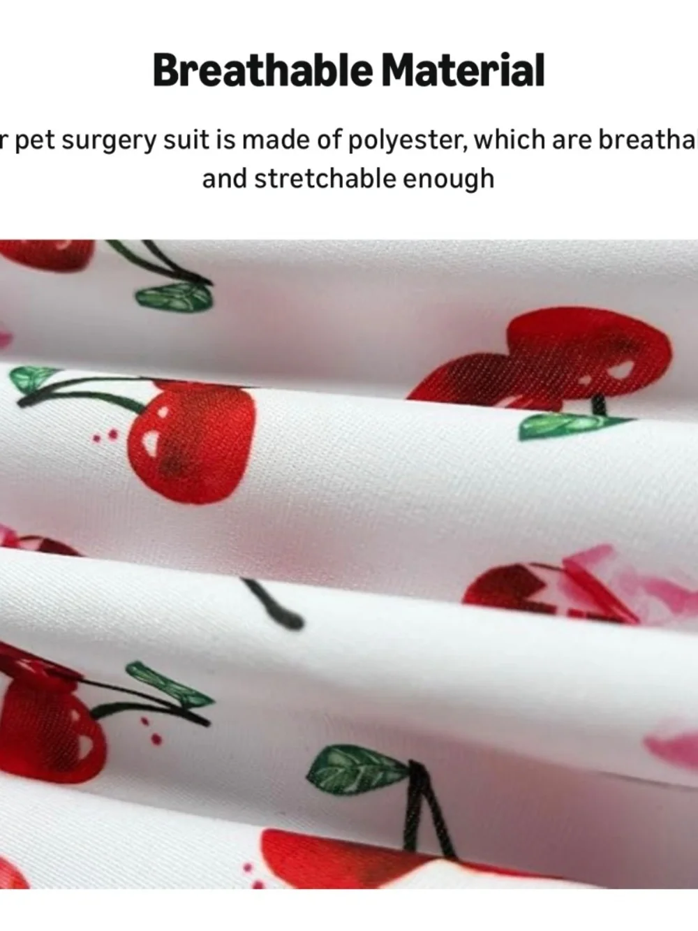 Dog Recovery Suit Small Cherry Print Surgery Onesie NWOT